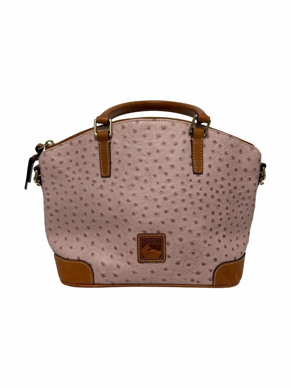 Dooney & Bourke Pink/Brown Ostrich Leather Handbag